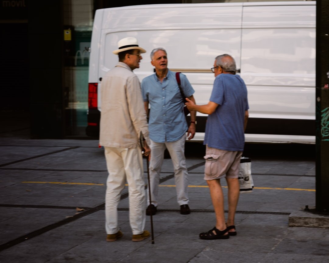 happy senior travelers